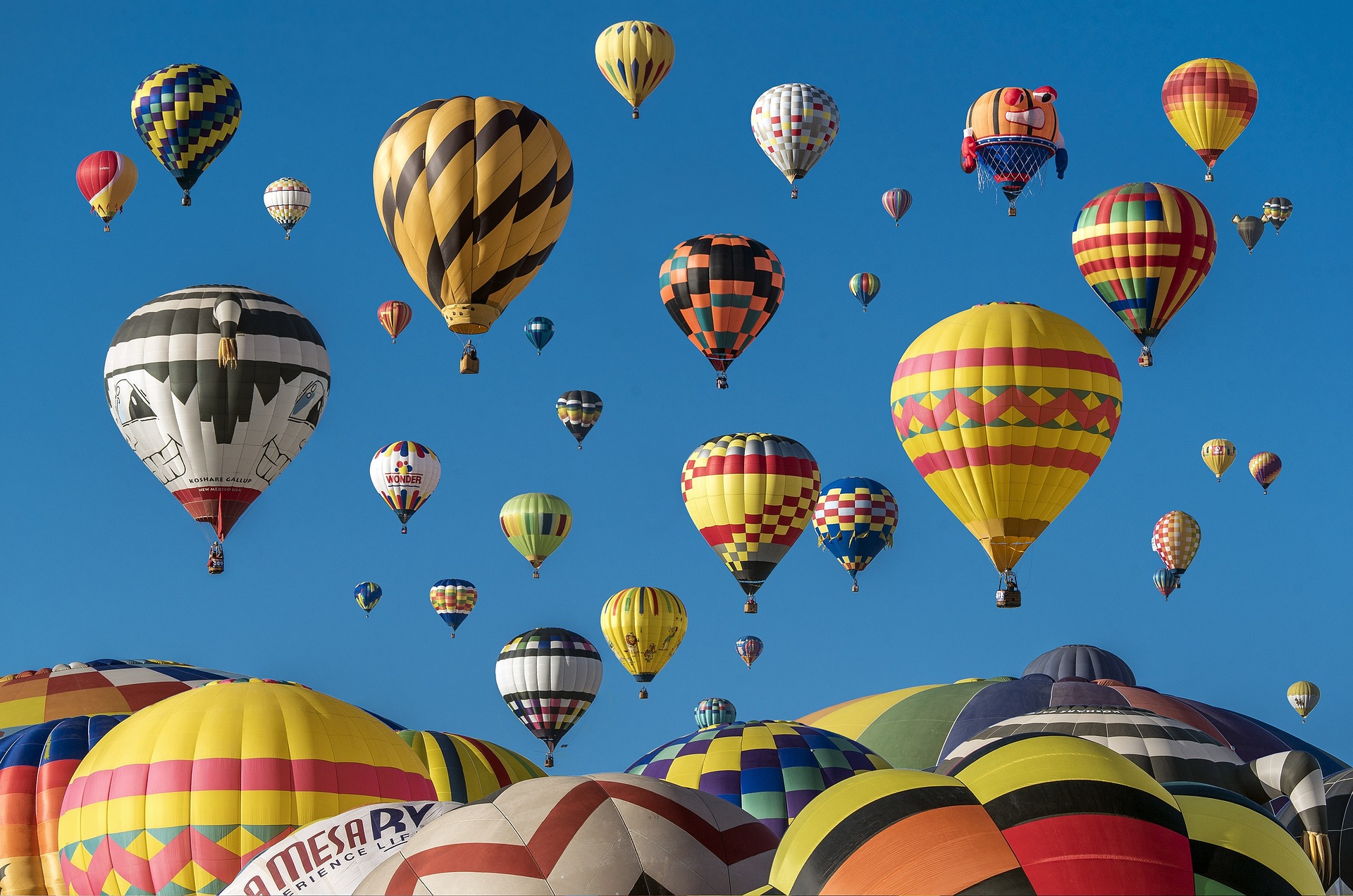 Hot air balloons going up