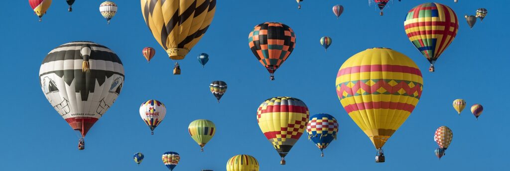 Hot air balloons going up