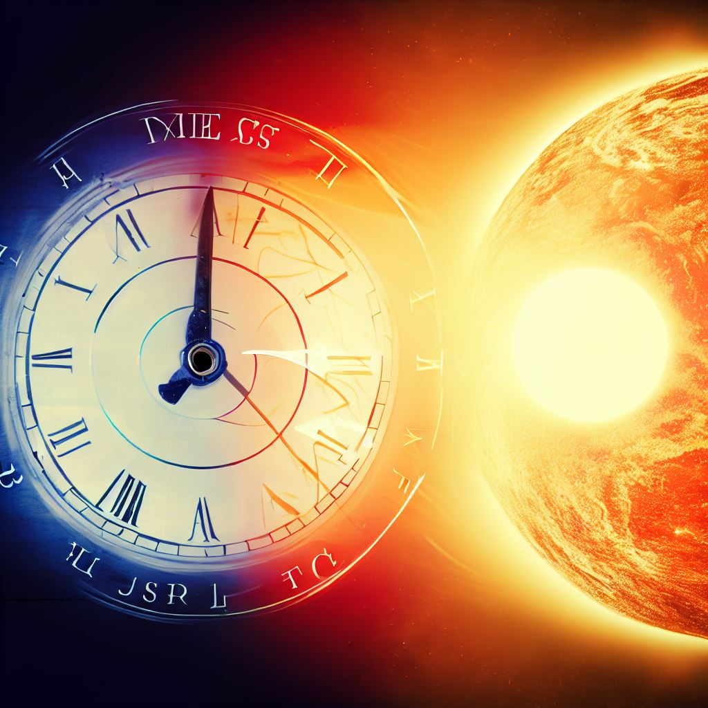 Time as marked by the sun.