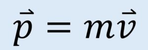 Equación de momentum vectorial que incluye la masa y la velocidad de un objeto.