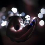 A Person Holding White String Lights