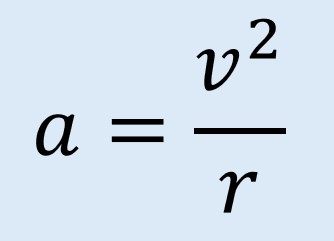 aceleración centrípeta es igual a la velocidad al cuadrado dividido entre el radio