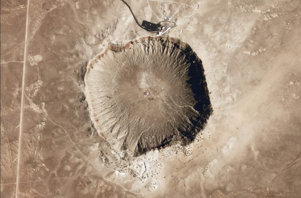 Crater de impacto en Arizona el 7 de Junio de 2007