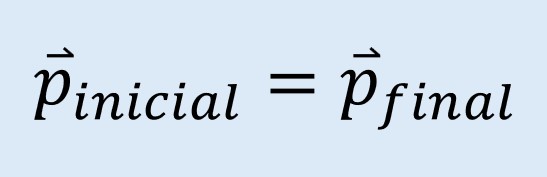 Ecuación de momentum. El momentum inicial del sistema es igual al momentum final del sistema