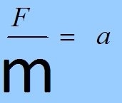 Ecuación que muestra la fuerza dividida entre la masa es aceleración.