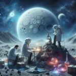 Los científicos estudian los impactos de los proyectiles en la luna y en otros satélites, creada usando Copilot.