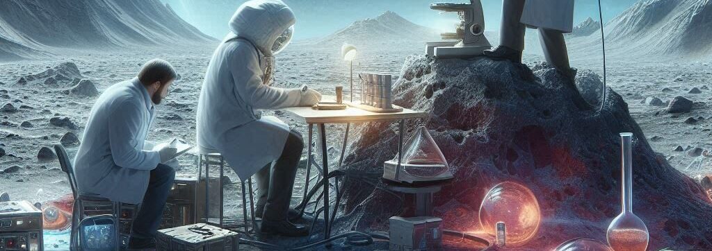 Los científicos estudian los impactos de los proyectiles en la luna y en otros satélites, creada usando Copilot.