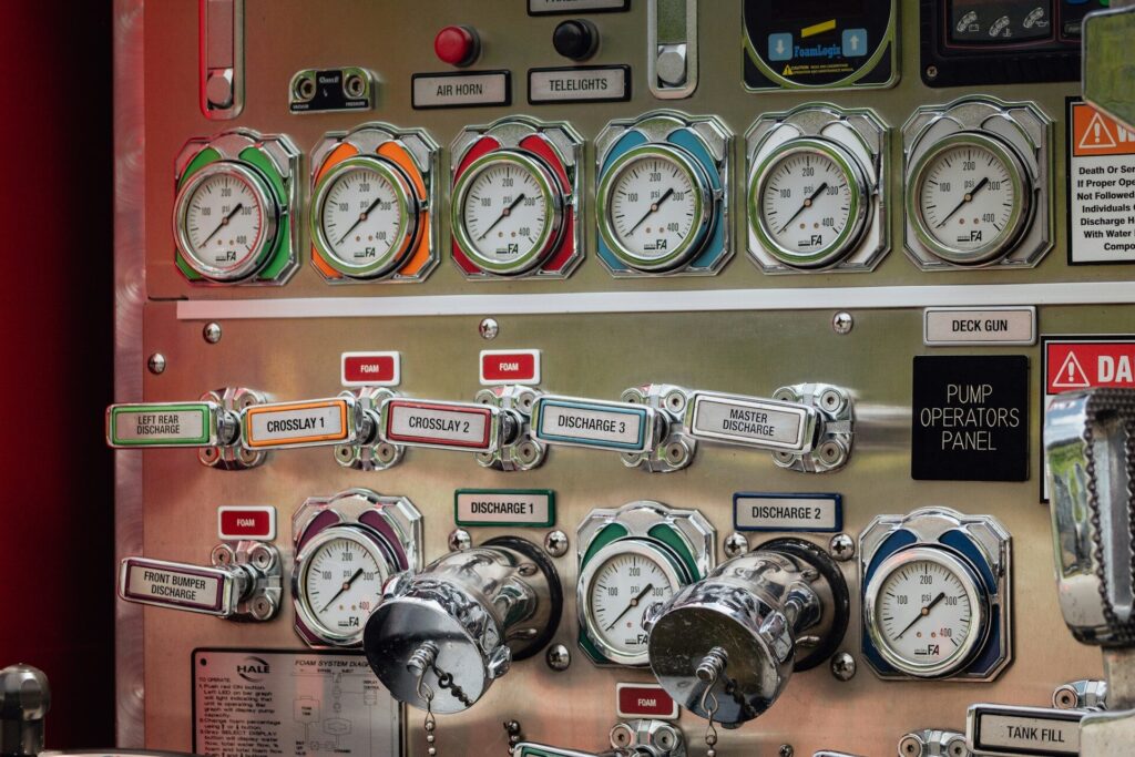 Dispositivos para medir la presión y el volumen de gases.