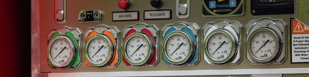 Dispositivos para medir la presión y el volumen de gases.