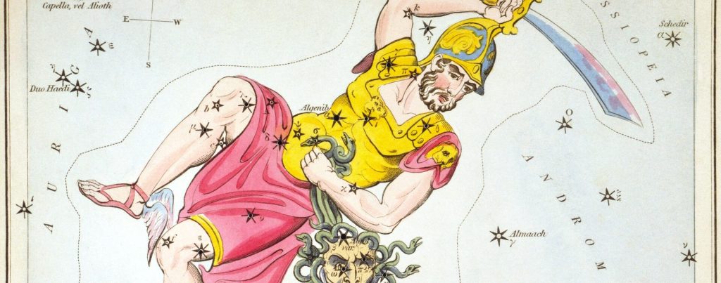 Perseo llevando la cabeza de Medusa.