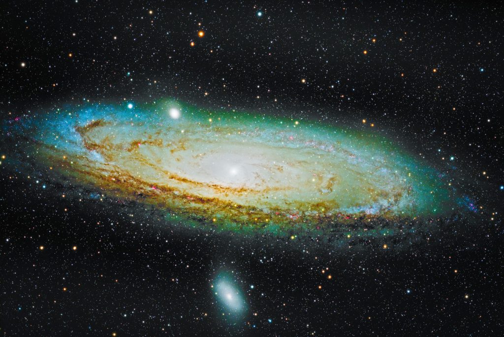 Captivating image of the Andromeda Galaxy (M31) captured from Oman under a starry night sky.